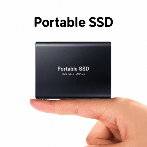 Black 2TB Portable SSD with USB-C Port