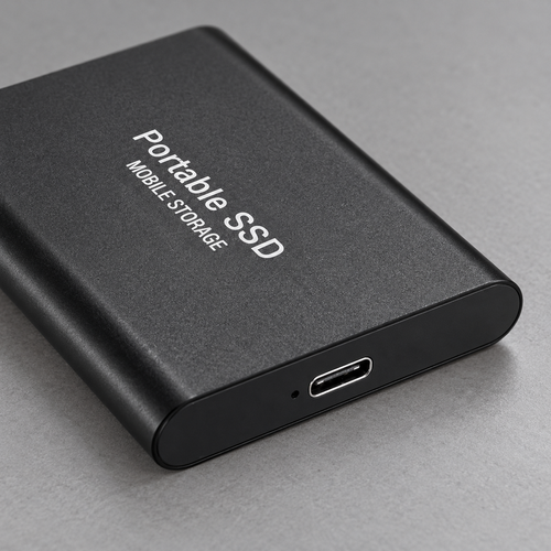 Black 2TB Portable SSD with USB-C Port