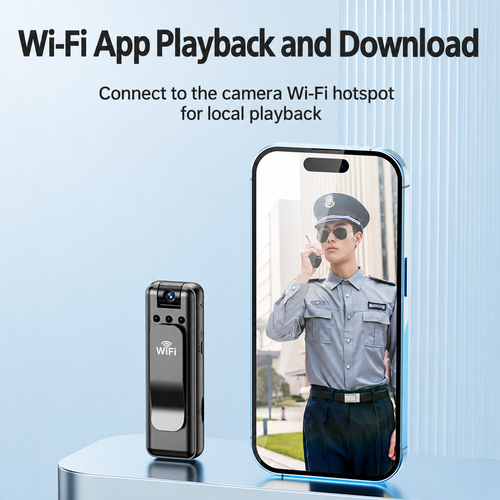 Black Wi-Fi Clip-On Body Camera