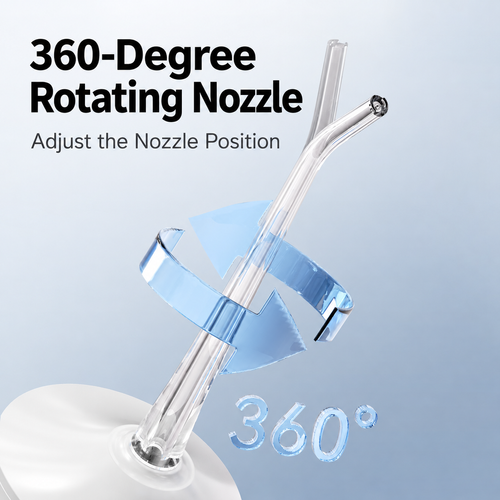 White MinHuang Water Flosser with 280ml Tank and 8 Nozzles