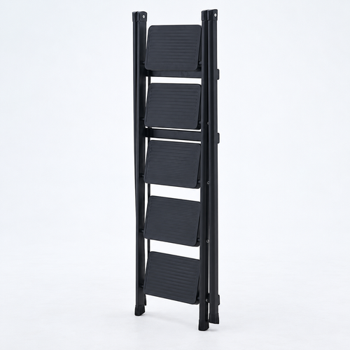 Black Five-Step Folding Ladder