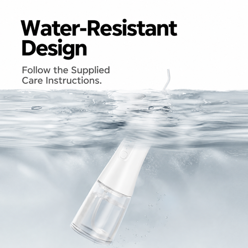 White MinHuang Water Flosser with 280ml Tank and 8 Nozzles
