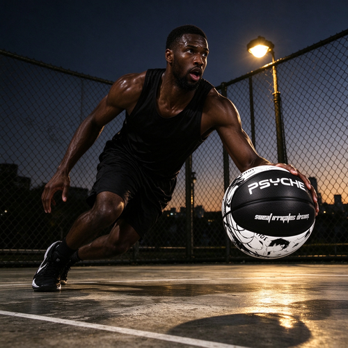 Size 7 Black-and-White Outdoor Street Basketball