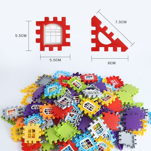 140-Piece Interlocking House Building Set with Storage Box