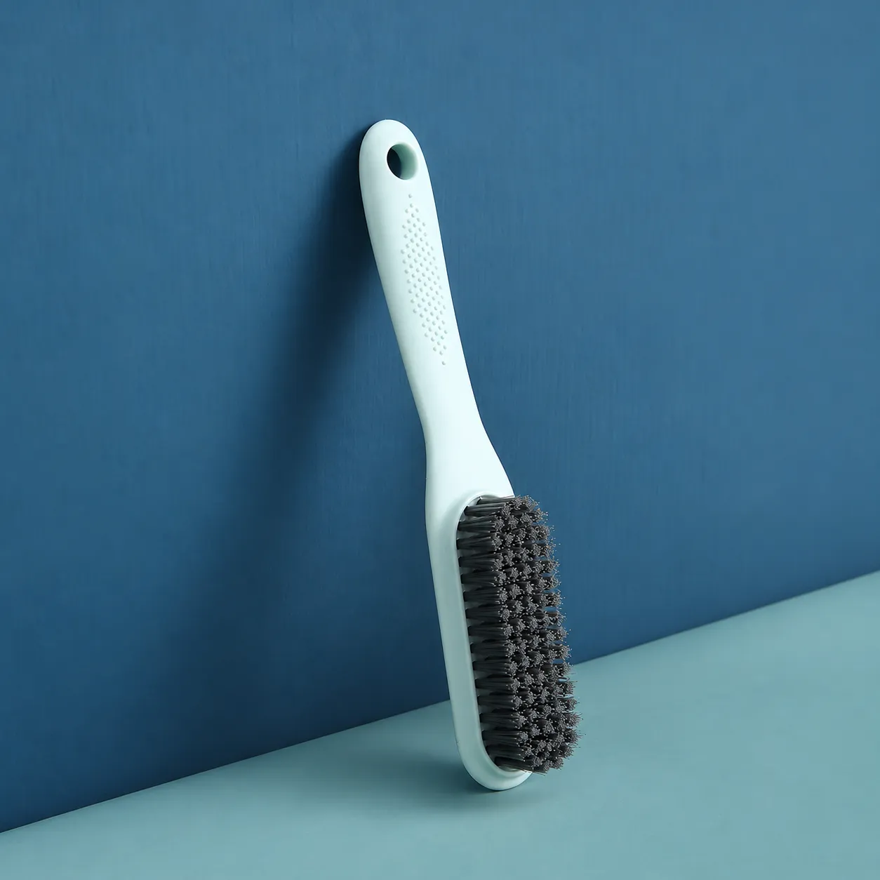 Light Blue-Green Shoe Cleaning Brush with Hanging Hole - overview