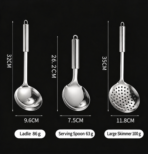 7-Piece Stainless Steel Kitchen Utensil Set with Hanging Stand