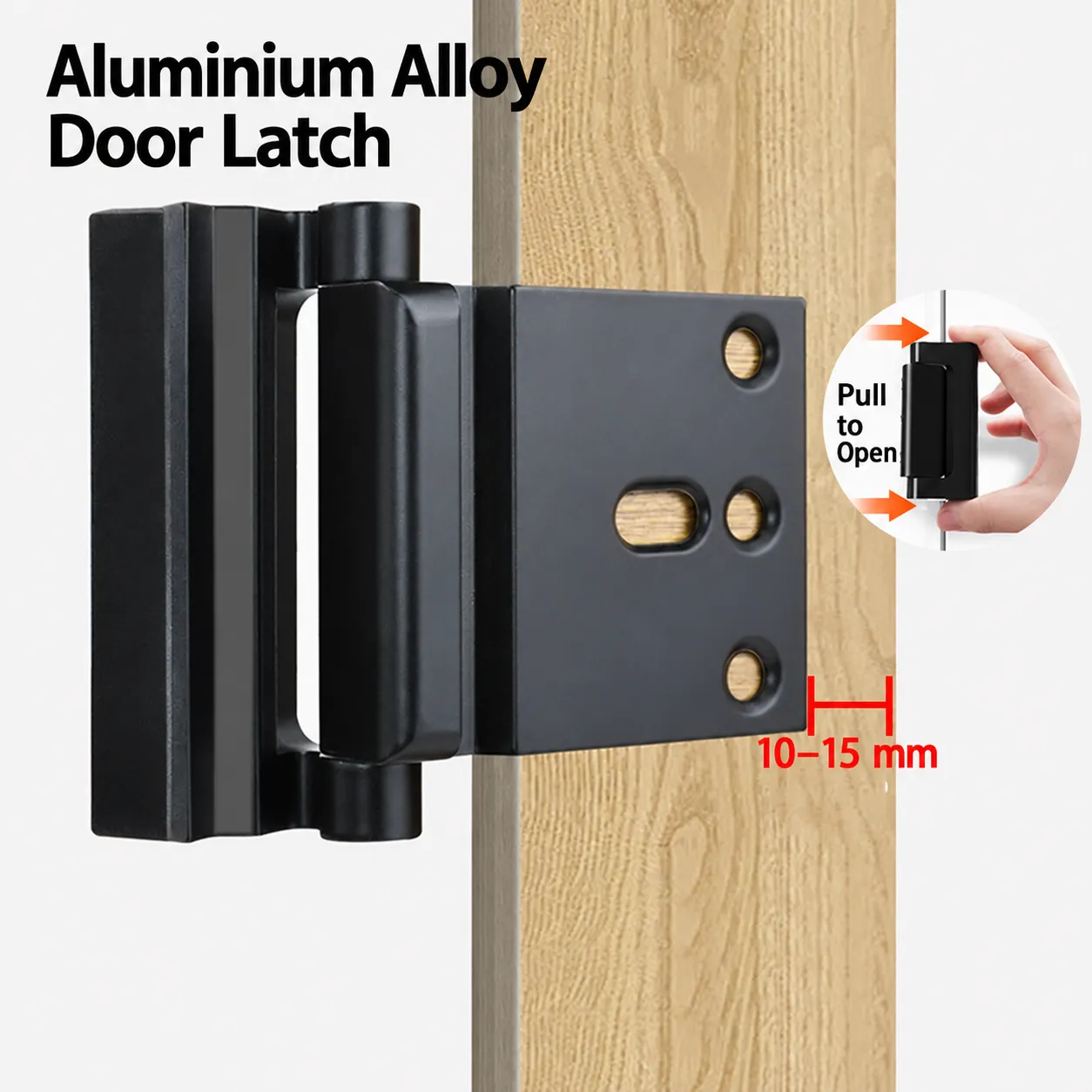 Black Aluminium Alloy Door Latch - Check the installation gap