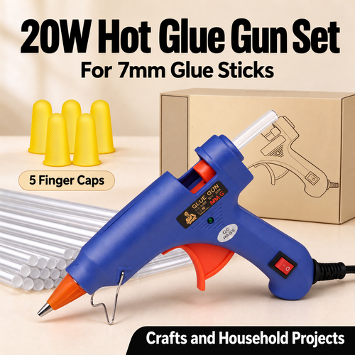Blue 20W Hot Glue Gun Set with 40 Glue Sticks