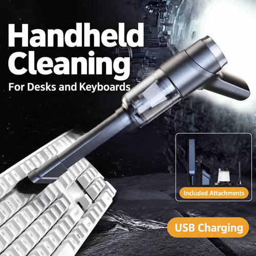 Black Cordless Handheld Mini Vacuum with Cleaning Attachments