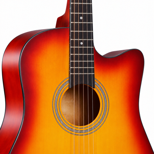38-Inch Sunburst Acoustic Guitar Set