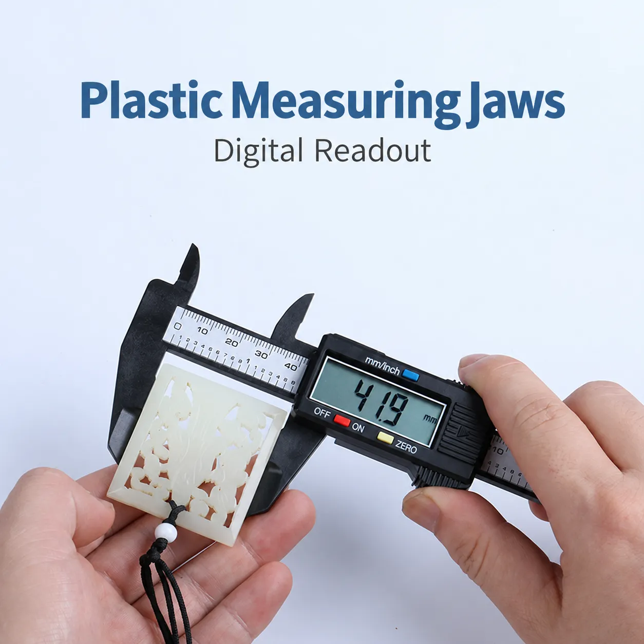 Digital Caliper with LCD Display, 0–150mm - Controls on the Housing