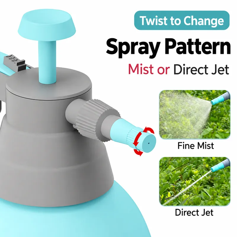 Blue 3L Garden Pressure Sprayer with Adjustable Nozzle - Adjustable Spray Pattern