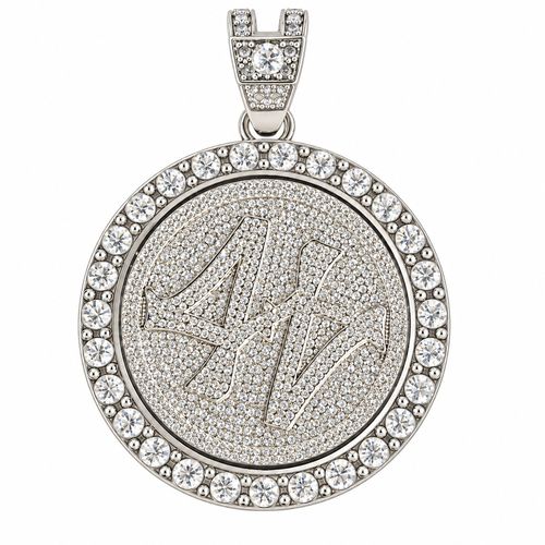 Silver-Tone Rotating Disc Pendant Necklace - 18 Inches