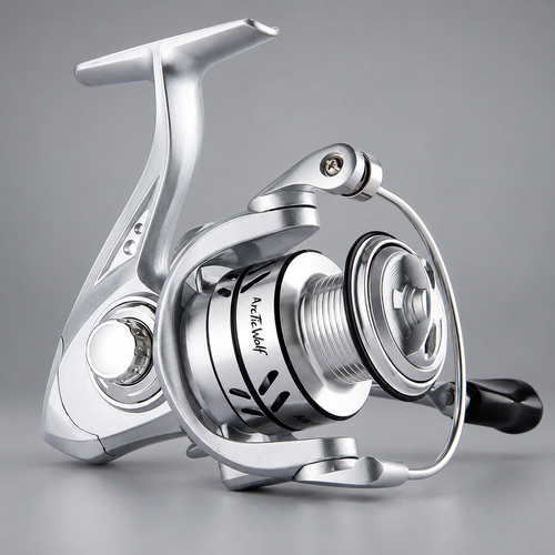 Silver AW5000 Spinning Fishing Reel with Metal Spool