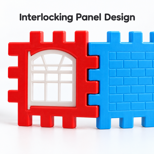140-Piece Interlocking House Building Set with Storage Box