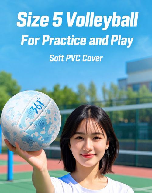Sky Blue Size 5 Volleyball with Soft PVC Cover