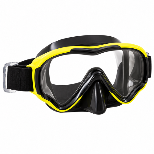 Black and Yellow Dry-Top Snorkel and Mask Set