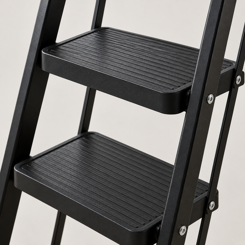 Black Five-Step Folding Ladder