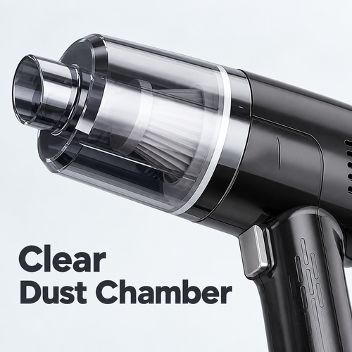 Black Cordless Handheld Mini Vacuum with Cleaning Attachments