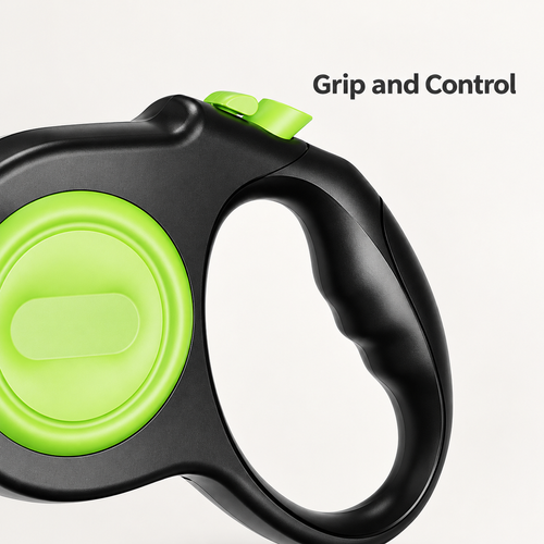 Green and Black Retractable Pet Leash