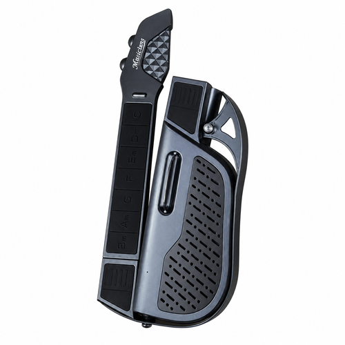 Black Foldable Electronic Guitar Toy with Chord Buttons