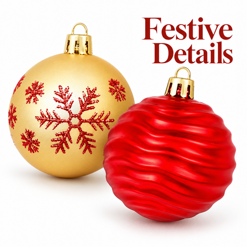 44-Piece Red and Gold Christmas Ornament Set