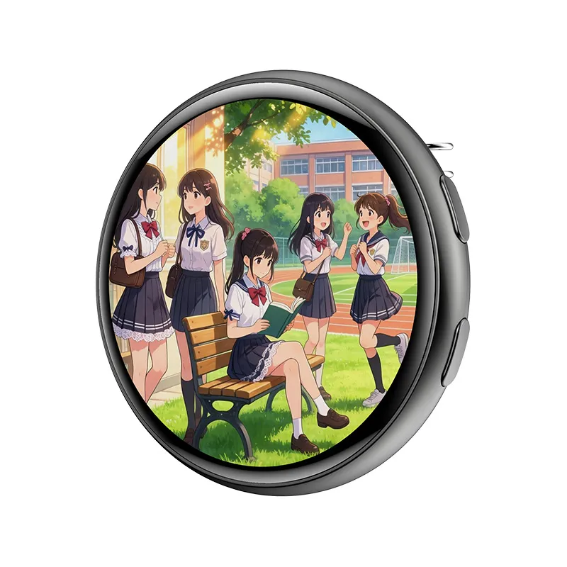 Black Round Electronic Display Badge - 1.5-Inch, 240 x 240 - Round display badge