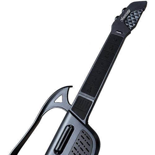 Black Foldable Electronic Guitar Toy with Chord Buttons