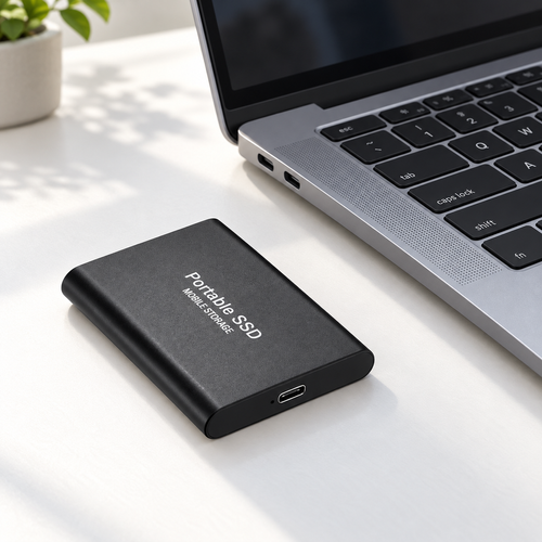 Black 2TB Portable SSD with USB-C Port