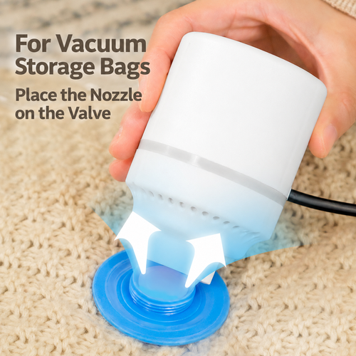 White Plug-in Electric Vacuum Pump for Storage Bags