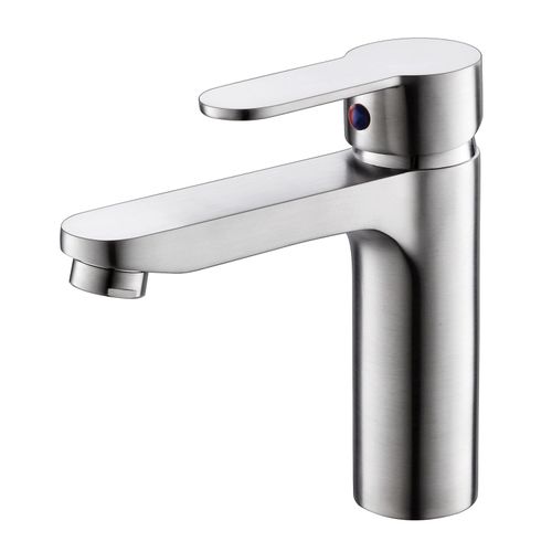 Single Hole Single-Handle Stainless Steel Bathroom Faucet in contemporary design