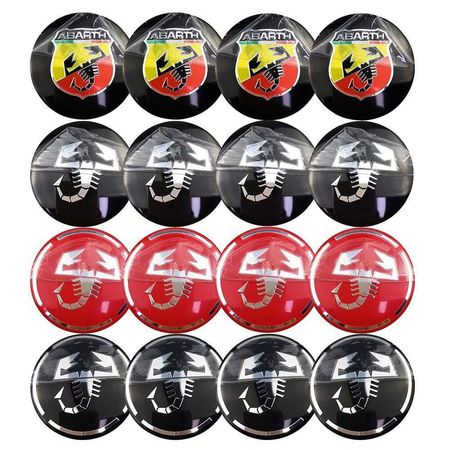 4PCS 56mm Abarth Scorpion Car Wheel Center Hub Cap Sticker Auto Tire Emblem Badge Decal