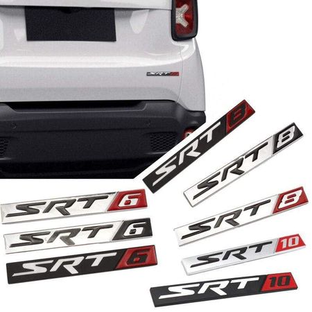 Metal Car Body Decoration for SRT8 SRT6 Logo Car Rear Side Sticker for Dodge Charger Challenger Caliber Jcuv Ram Journey Caravan