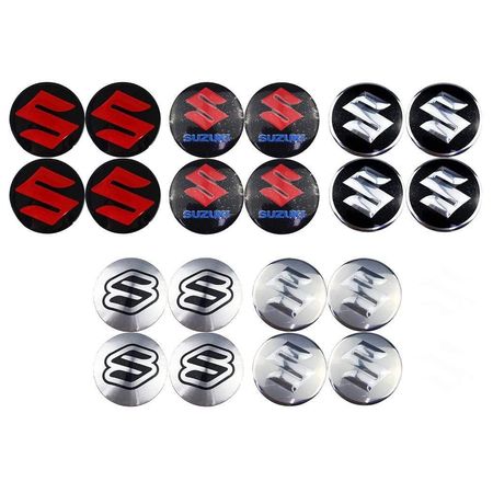 4pcs Car Wheel Center Hub Cap Sticker Cover Metal  56mm Emblem Badge Decal Stickers  Fits Suzuki