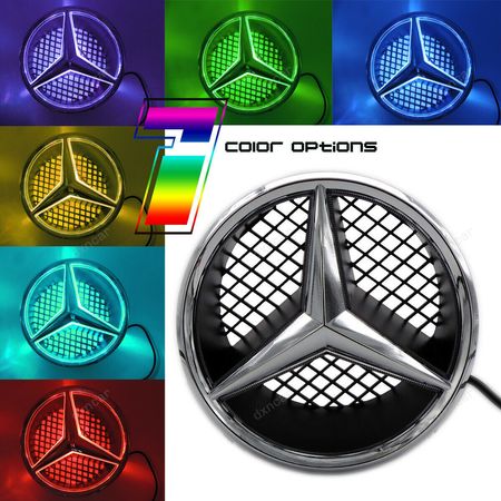 Colorful Car LED Front Grille Logo Emblem Star Light For Mercedes Benz Snap Type