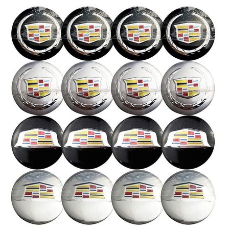 4PCS 56mm Cadillac Route US 66 Car Wheel Center Hub Cap Sticker Auto Tire Emblem Badge Decal