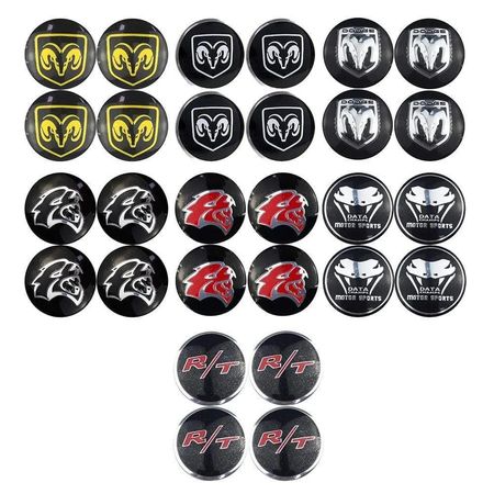 4PCS 56mm Dodge Sheep Viper RT Car Wheel Center Hub Cap Sticker Auto Tire Emblem Badge Decal