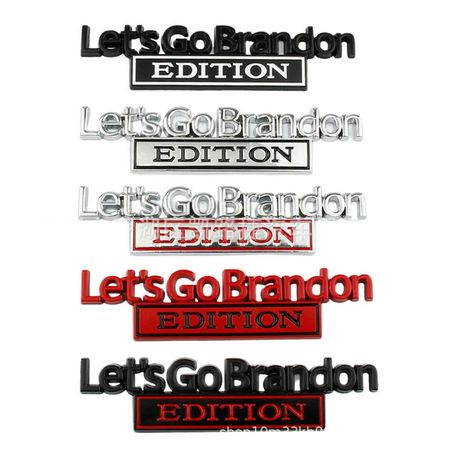 2x Lets Go Brandon Edition Car Emblem Fender Trunk Tailgate Metal Badge Sticker