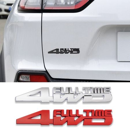 2x Metal 4WD FULL TIME 4X4 Car Fender Trunk Emblem Badge Decal Sticker 4X4