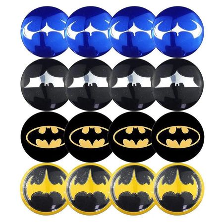 4PCS 56mm Batman Bat Car Wheel Center Hub Cap Sticker Auto Tire Emblem Badge Decal