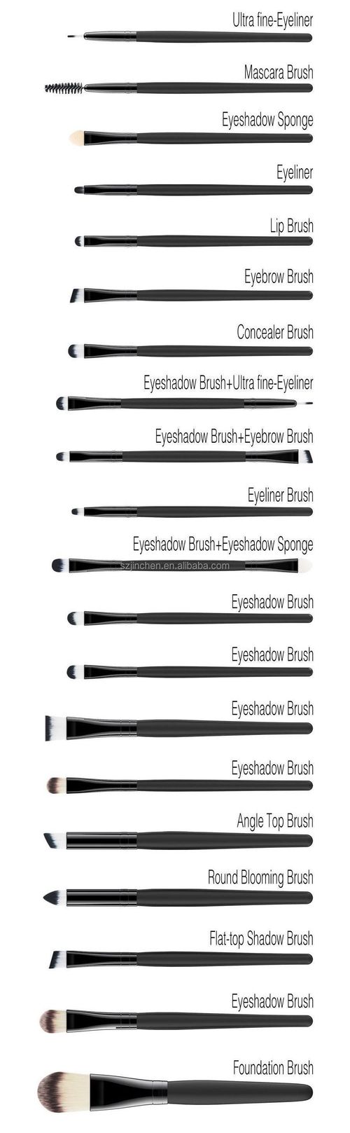 20Pcs Double-Ended Eyeshadow Brushes Set Eye Makeup Brushes Tools