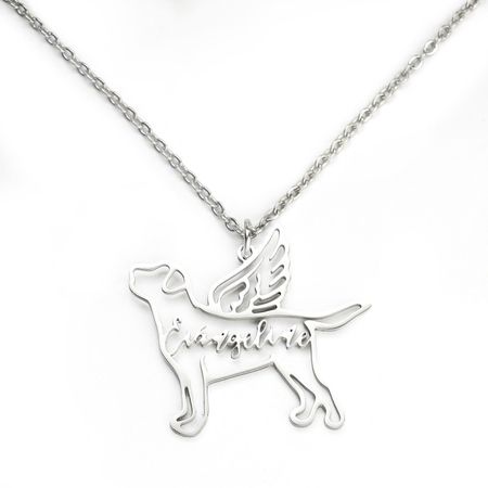 Engraved Name Personalized Dog Breed Charm Pet Memorial Necklace