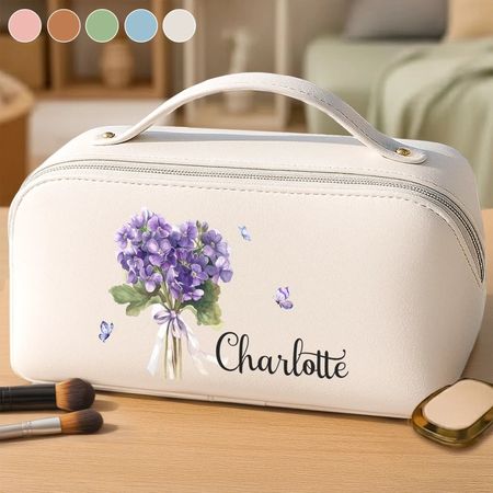 Custom PU Leather Travel Toiletry Bag - Personalized Birthday Gifts For Women - Love The Person You Are