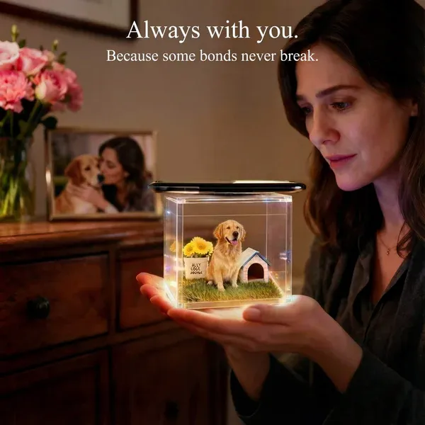 Personalized Pet Memorial Projection Box🕯️🐾
