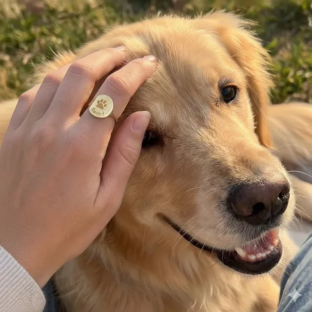 Personalized Paw Print Ring