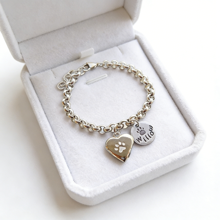 Pet Memorial Jewelry (Dog or Cat) — Engravable with Name — A Sympathy Gift for Pet Owners