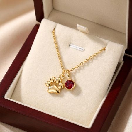 🐾 Teeny Tiny Paw Necklace with Charm