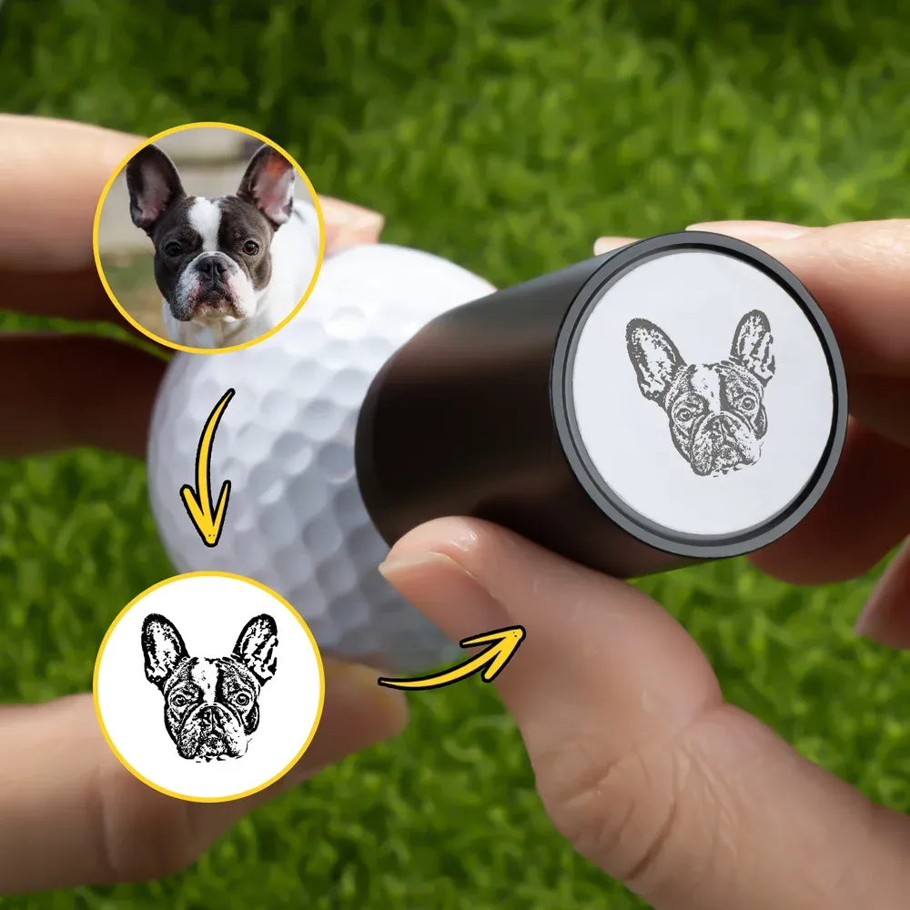 Personalized Pet Portrait Golf Ball Stamp — Ball Identification Marker — The Perfect Gift for Golfers and Pet Lovers: Ideal for Birthdays, Club Events, or Training Sessions