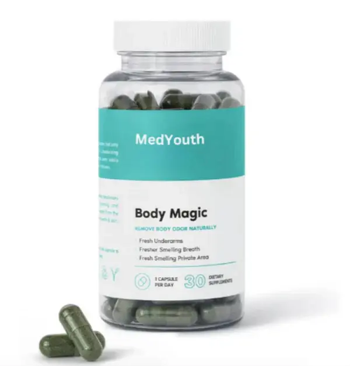 Chlorophyll capsules eliminate body odor