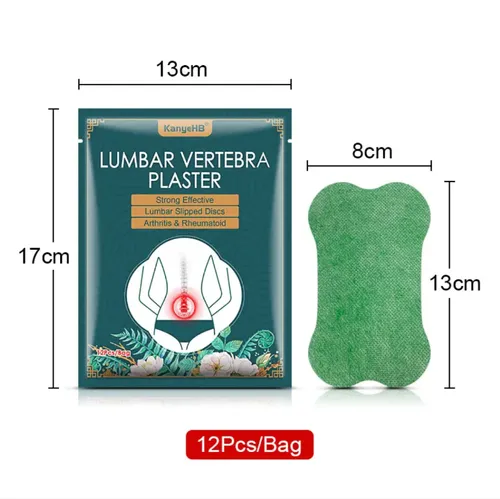 1 bags contain a total of 12 lumbar pain patches. They are made with herbal extracts and feature self-heating technology to enhance blood circulation. The ergonomic design fits the lumbar region perfectly. Suitable for lumbar discomfort caused by prolonged sitting or overexertion. Can be applied at any time for comfortable protection of the lumbar area, relieving pain and restoring freedom.